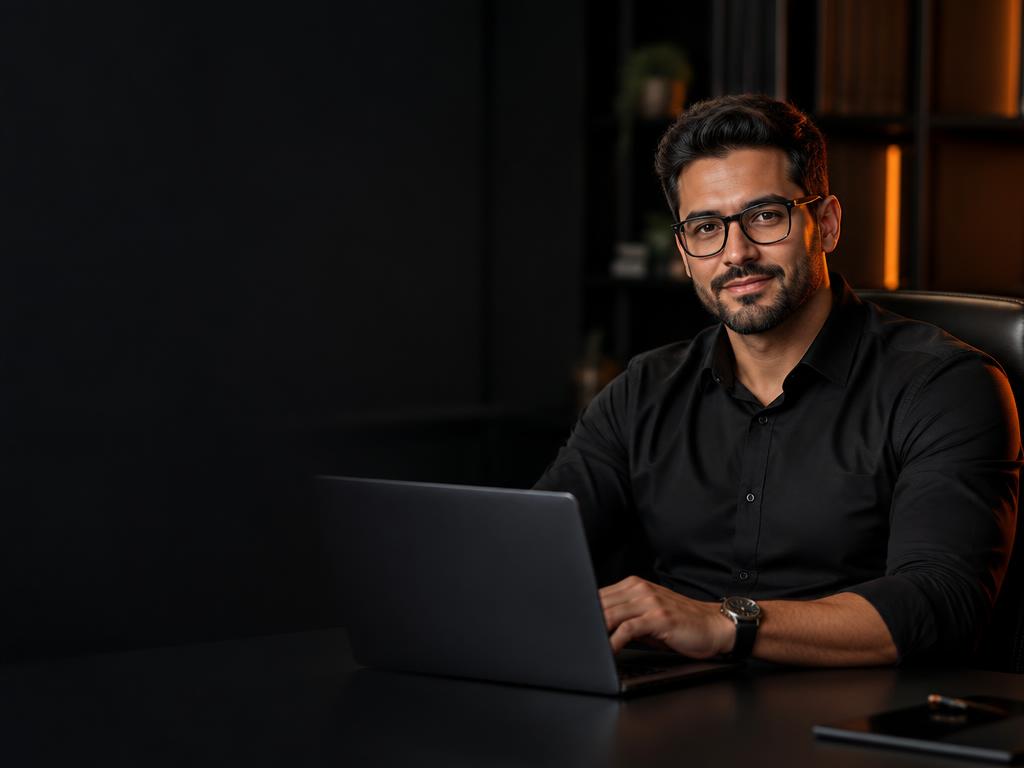 Recrutador em seu escritório